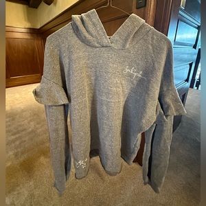 soul cycle x nation ruffle embroidered hoodie